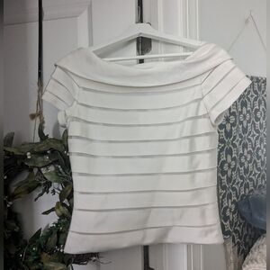 Gorgeous Chetta B Sherri Bloom Peter Noviello Dressy Elegant Top Blouse Illusion